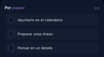 La lista «Por preparar» de Khadoo: elegir el regalo, escribir una nota, reservar el momento
