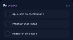 La lista «Por preparar» de Khadoo: elegir el regalo, escribir una nota, reservar el momento