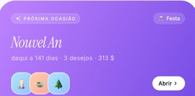 A próxima ocasião no Khadoo: o meu aniversário daqui a 26 dias, 4 desejos, 650 €