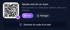 Les suggestions d’amis dans Khadoo : Hugo, Manon et Noah, avec leurs amis en commun et un bouton Ajouter